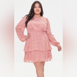 Floral Print Mini Dress Plus Size Forever 21+